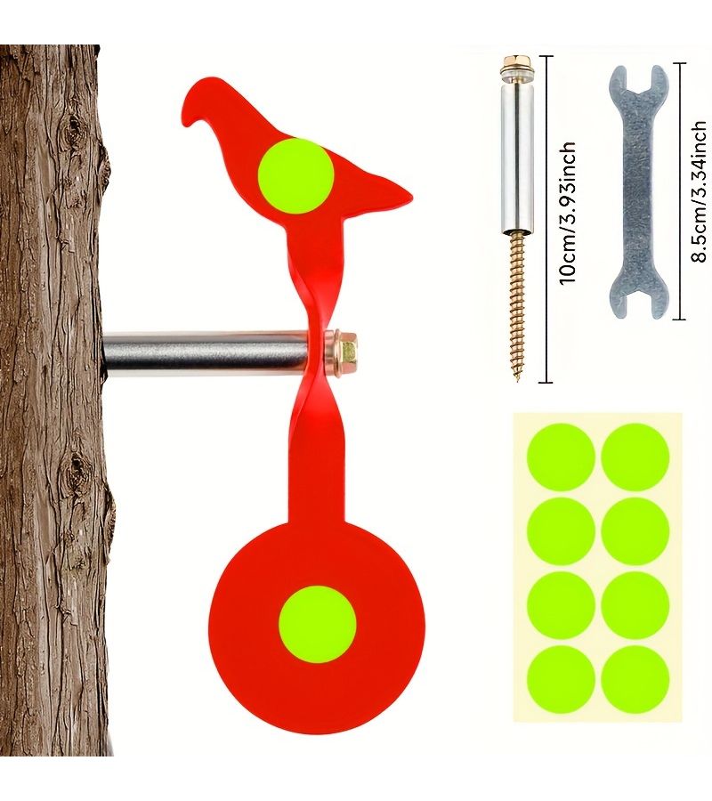 Portable Durable Rotating Animal Pattern Tree Target Metal Screw In Green Target With 8 Target Papers Holiday Gift - Image 5