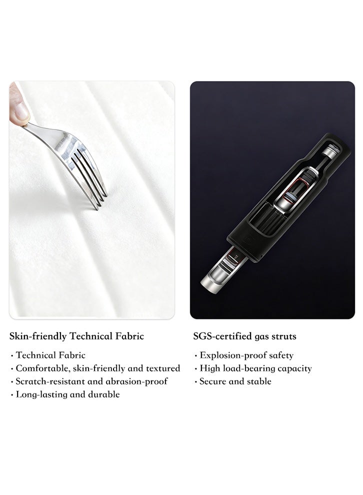 MOZOGOT Small Office Desk Chair with Wheels Armless Comfy PU Leather Computer Chair with Lumbar Support, Low Back Adjustable Height 360° Rolling Swivel Task Chair for Home Bedroom Office (White) - Image 5