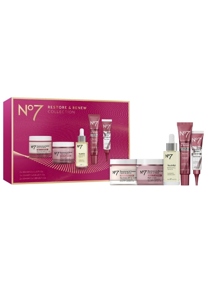 No7 Restore مجموعة No7 Restore & Renew - طقم هدايا مكون من 5 قطع - Image 3