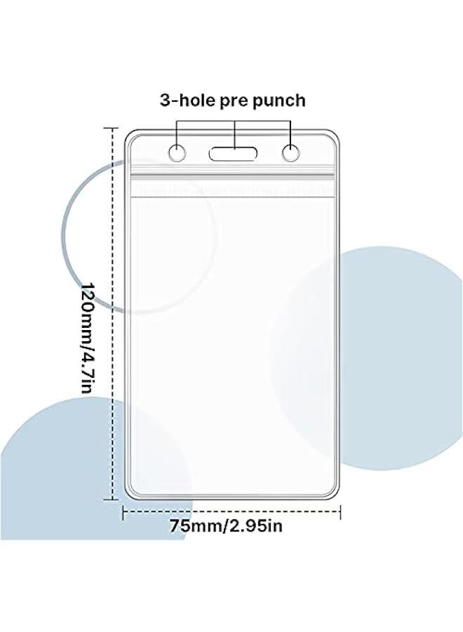 Arabest Clear Vertical PVC ID Card Holder Sleeve Pouch Transparent Waterproof for Office School - Pack of 150  - Image 2