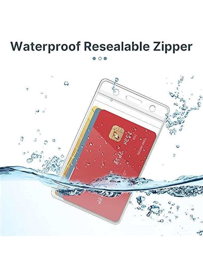 Arabest Clear Vertical PVC ID Card Holder Sleeve Pouch Transparent Waterproof for Office School - Pack of 150  - Image 5