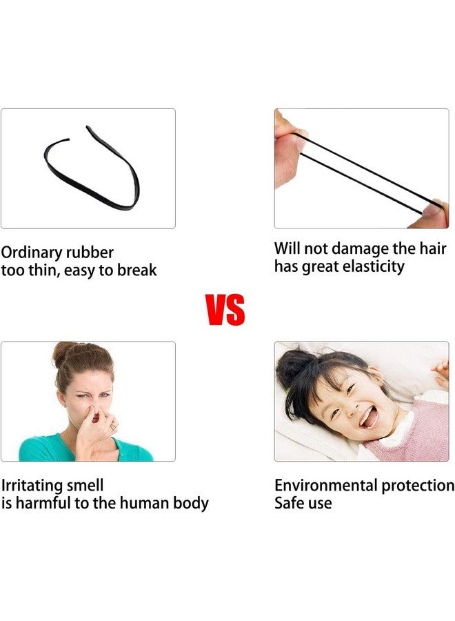 KANPRINCESS 1000 قطعة من الأربطة المطاطية السوداء الصغيرة، روابط شعر ناعمة للأطفال والرضع والفتيات، ملحقات ذيل حصان مرنة، لا تتسبب في تلف شعر الأطفال (أسود) - Image 3