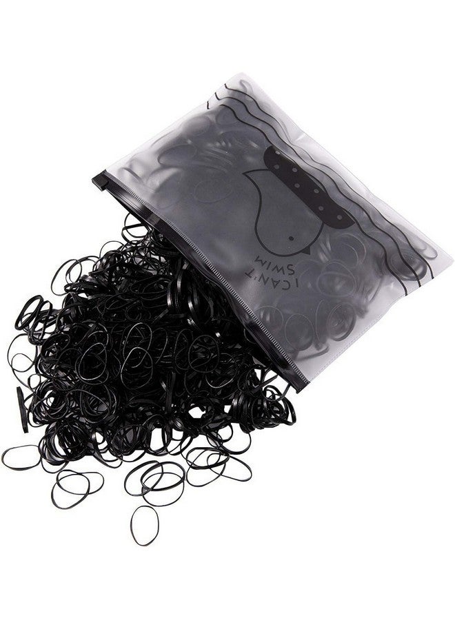KANPRINCESS 1000 قطعة من الأربطة المطاطية السوداء الصغيرة، روابط شعر ناعمة للأطفال والرضع والفتيات، ملحقات ذيل حصان مرنة، لا تتسبب في تلف شعر الأطفال (أسود) - Image 1