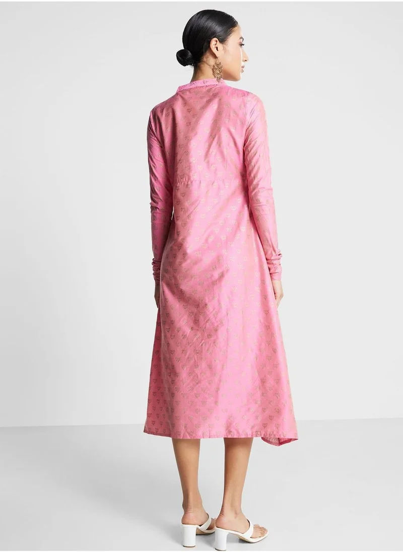 kolaba Embroidered A-Line Midi Dress