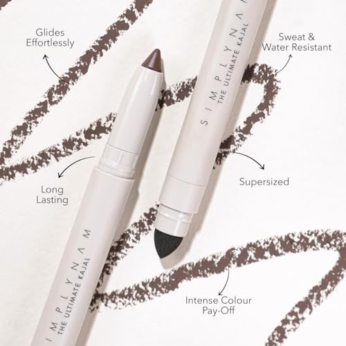 SIMPLYNAM Ultimate Kajal | 1 Stroke Intense Color Payoff | Water Resistant | Long-Lasting & Smudge-Proof | Safe for Sensitive Eyes | 7X More Product | In-Built Sharpener & Smudger | Intense Brown - Image 3