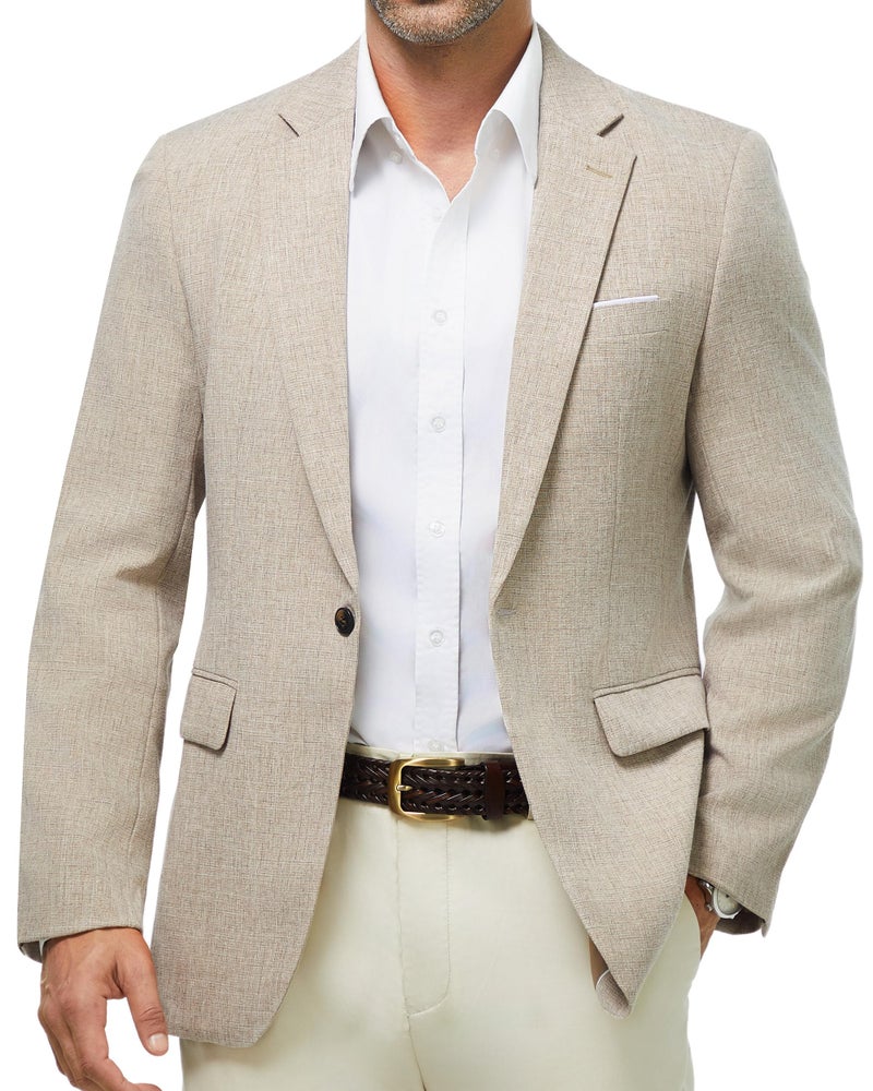 WULFUL Mens Casual Sport Coat Blazer Lightweight One Button Suit Jackets - Image 2