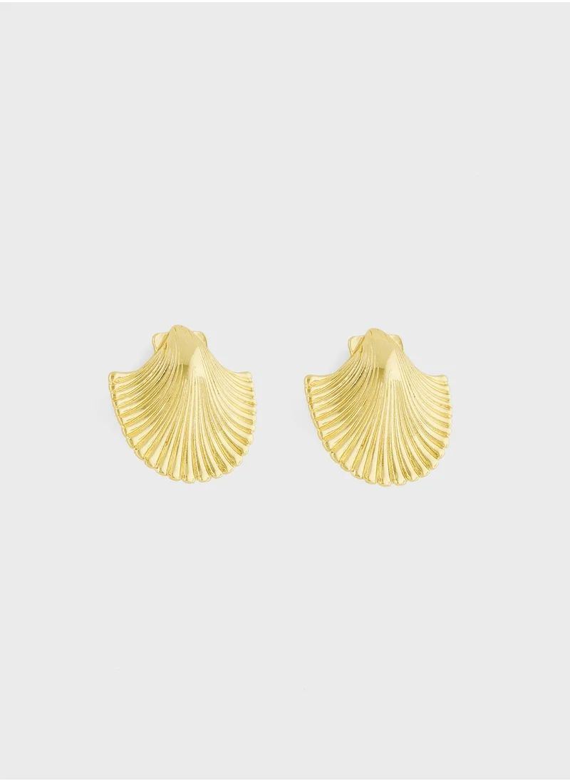 Ginger Shell Stud Earrings