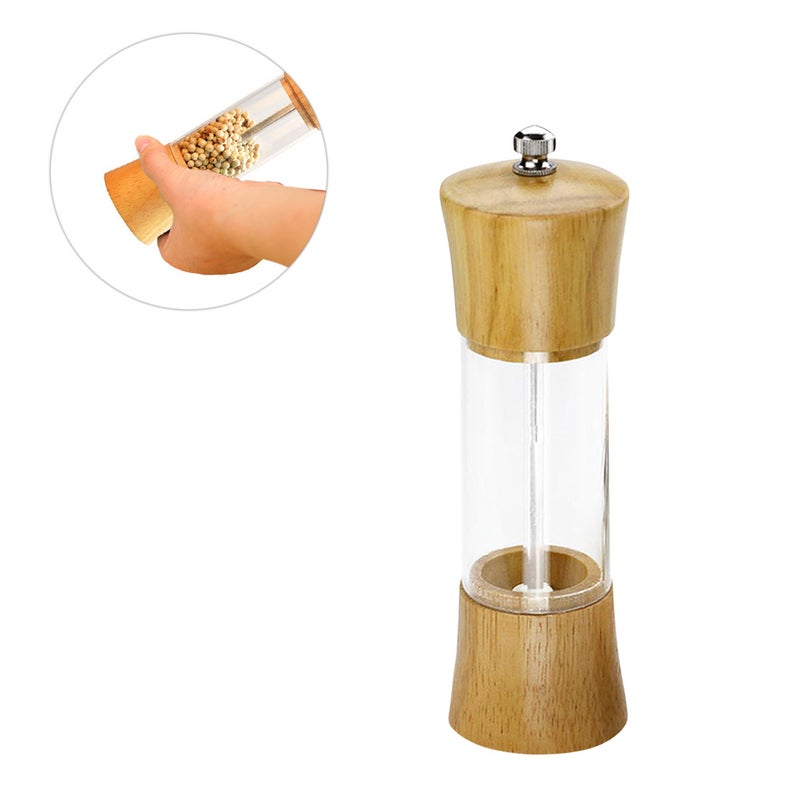 Oak Pepper Handheld Manual Precision Mechanism Clear Pepper Cruchser for Pepper Cumin Aniseed - Image 3