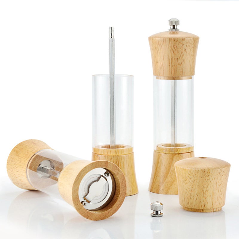 Oak Pepper Handheld Manual Precision Mechanism Clear Pepper Cruchser for Pepper Cumin Aniseed - Image 2