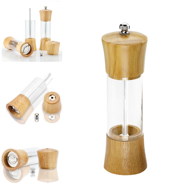 Oak Pepper Handheld Manual Precision Mechanism Clear Pepper Cruchser for Pepper Cumin Aniseed - Image 1