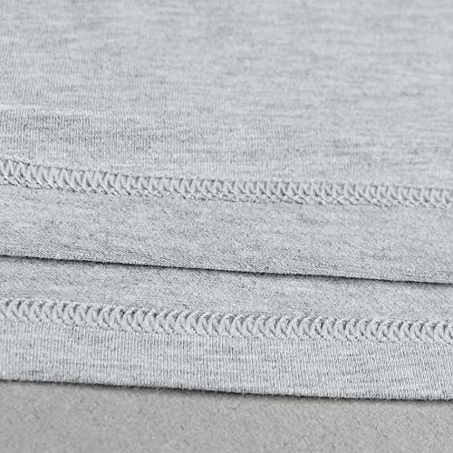 palglg Mens Long Sleeve Muscle Slim Fitted Cotton Henley T-Shirt with Buttons Grey M - Image 3