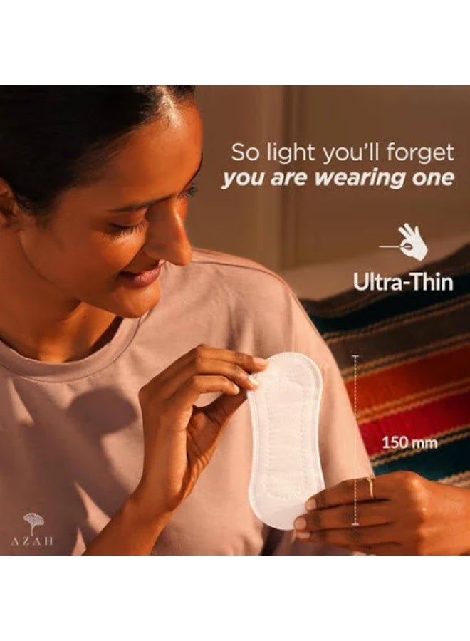 Azah Panty Liners for Women Daily use (Pack of 40) | Cottony Soft Sanitary Pads for Women | Pantyliners Pads Perfect For White Discharge & Light Spotting | Panty Liner Pads Sanitary Napkins - Image 2