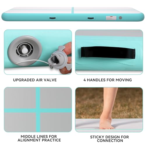 KIKILIVE Inflatable Air Gymnastics Tumbling Mat 10ft, Air Tumble Track Mat 4 inches Thickness with Electric Air Pump for Home Use Outdoor Training Cheerleading Yoga Water Beach Park - Image 3