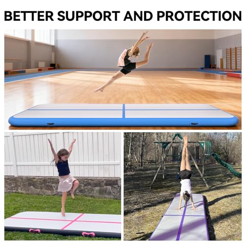 KIKILIVE Inflatable Air Gymnastics Tumbling Mat 10ft, Air Tumble Track Mat 4 inches Thickness with Electric Air Pump for Home Use Outdoor Training Cheerleading Yoga Water Beach Park - Image 2