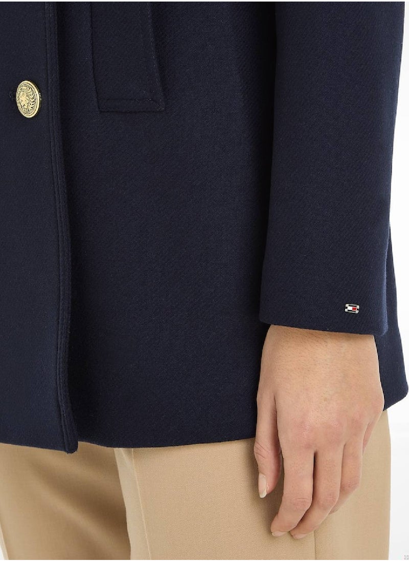 TOMMY HILFIGER - Women's Jacket - Wool Blend, Blue - Image 1