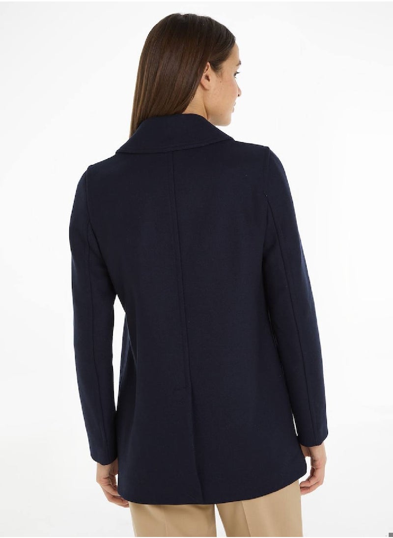 TOMMY HILFIGER - Women's Jacket - Wool Blend, Blue - Image 1