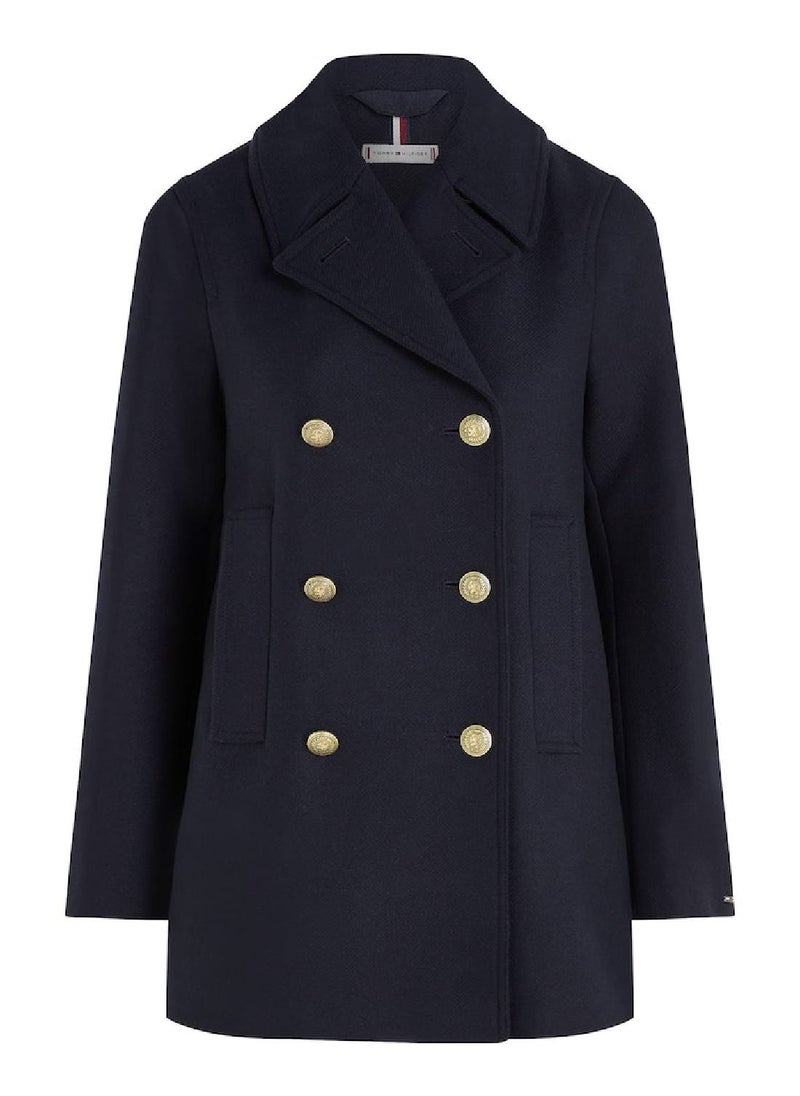 TOMMY HILFIGER - Women's Jacket - Wool Blend, Blue - Image 1
