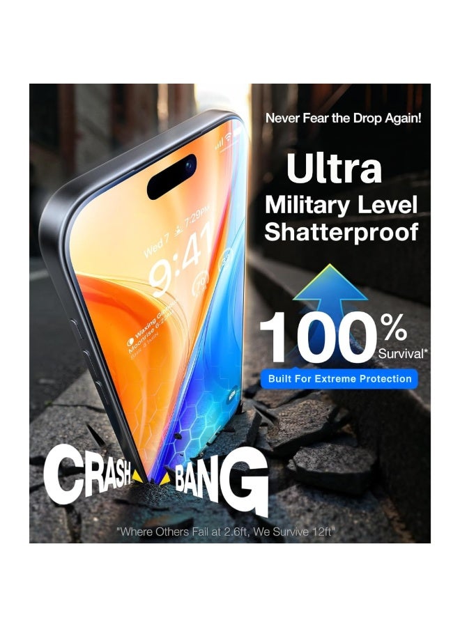 ترينفي واقي شاشة iPhone 17 Pro Max (عبوة من قطعتين) مقاس 6.9 بوصة - شفاف فائق الدقة، مقاوم للخدش، حماية عسكرية، سهل التركيب، مضاد لبصمات الأصابع، طبقة زجاجية مقواة خالية من الفقاعات - شفاف - Image 2