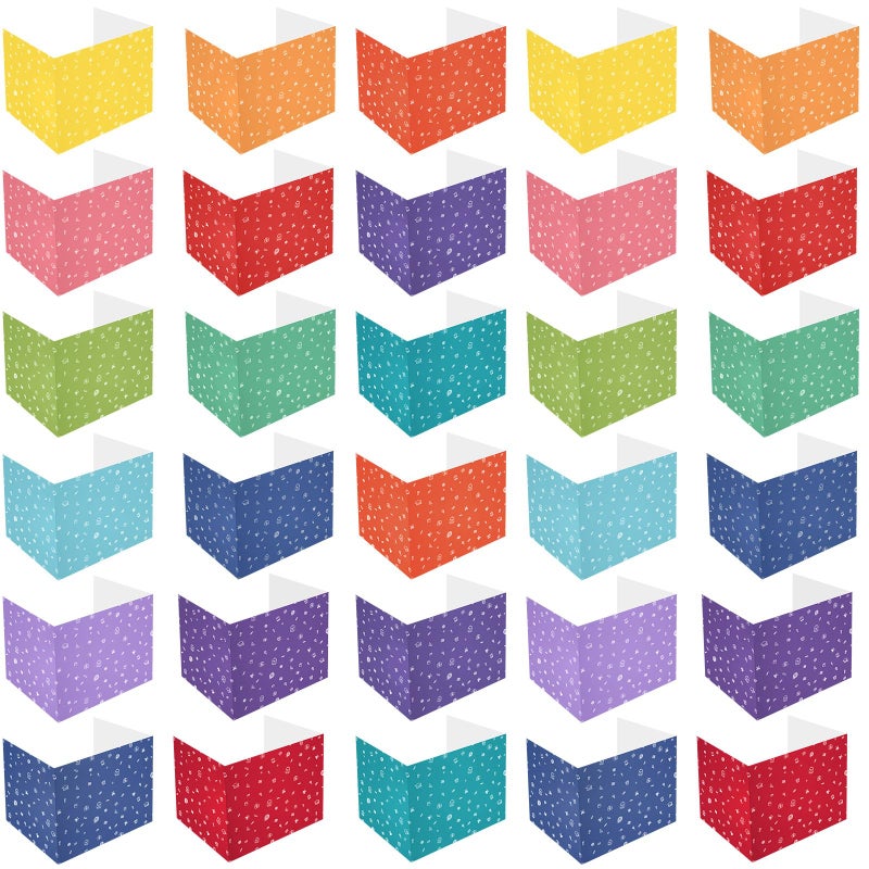 Sherr 30 Pcs School Privacy Boards Bulk for Student Colored Desk Trifold Divider Panels Privacy Partition Folders for School Student Teacher Desks, 15.8 x 13.4 x 11.81 Inches(Fresh Style) - Image 1