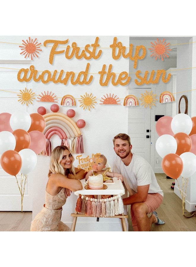 K KUMEED Boho Sun Party Decorations First Trip Around The Sun Banner Boho Sun 1st Birthday Decorations for Bohemian 1st Birthday Girl Decorations Baby Shower Boho Rainbow You are My Sunshine Party - Image 4