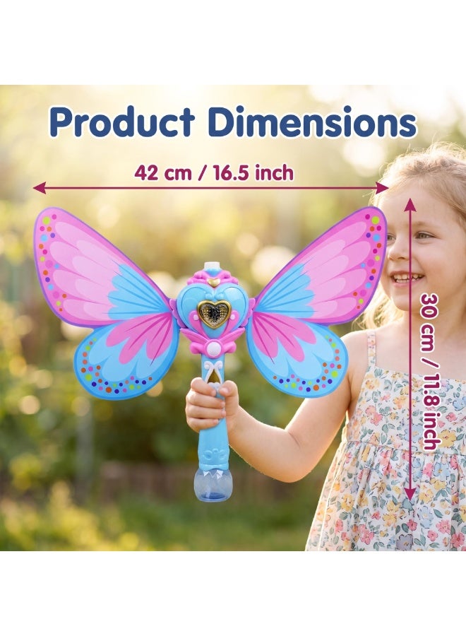 EASY FUTURE Complete Bubble Machine for Kids Butterfly Bubbles Wands Bubble Wands Bubble Toys Handheld Butterfly Shaped Bubble Blower Wand Indoor Outdoor Party Pretend Fairy Princess Play Kit NO.3101 - Image 2