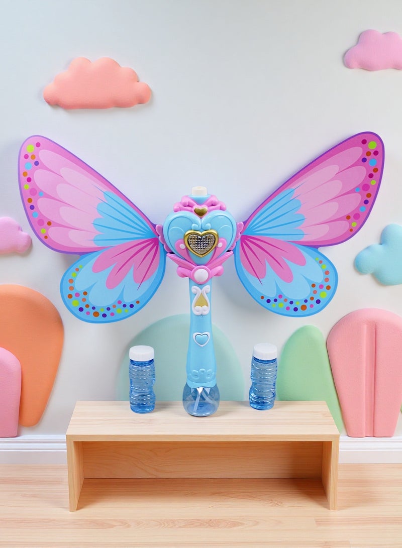 EASY FUTURE Complete Bubble Machine for Kids Butterfly Bubbles Wands Bubble Wands Bubble Toys Handheld Butterfly Shaped Bubble Blower Wand Indoor Outdoor Party Pretend Fairy Princess Play Kit NO.3101 - Image 1