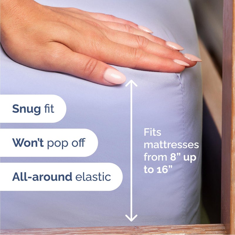 CGK Unlimited Cal King 6 Piece Sheet Set - Cooling & Breathable Bed Sheets - Hotel Luxury Bed Sheets for Women, Men, Kids & Teens - Deep Pocket Bedding w/Easy Fit - Soft & Wrinkle Free - Cal King Lavender Sheets - Image 3