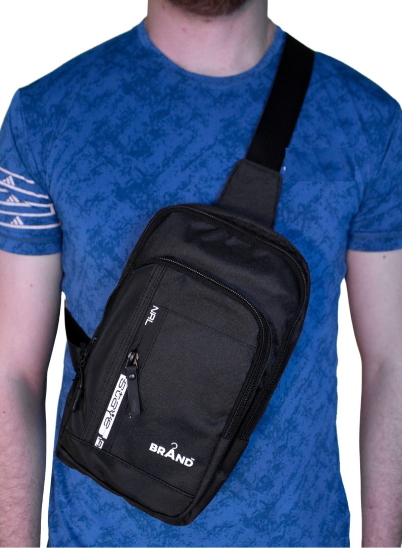 Brand Stores Brand Casual Cross Bag- USB - Black - Image 1