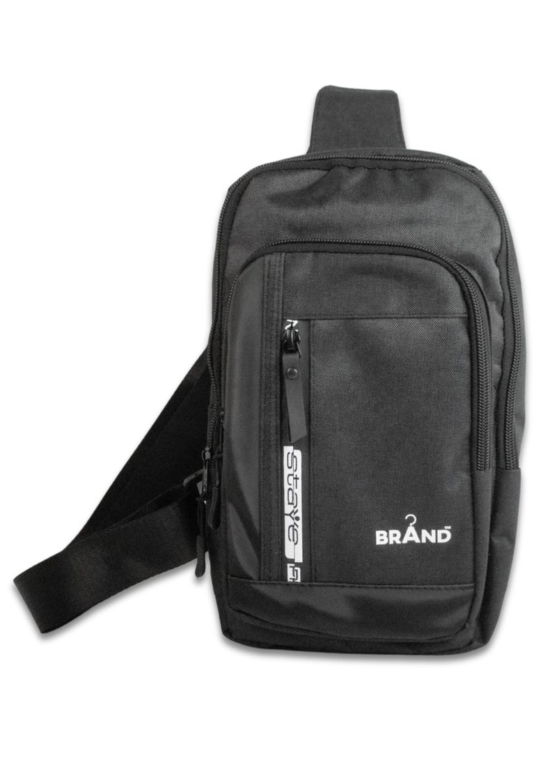 Brand Stores Brand Casual Cross Bag- USB - Black - Image 2