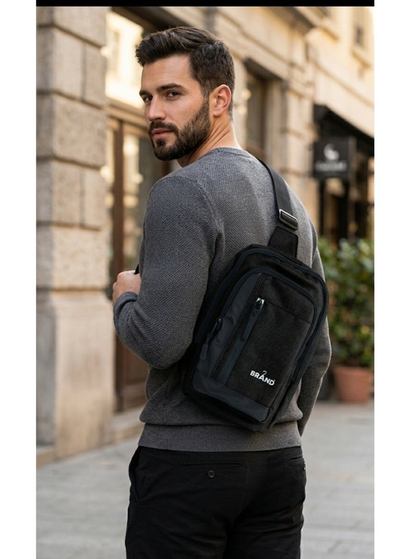 Brand Stores Brand Casual Cross Bag- USB slot - Black - Image 2