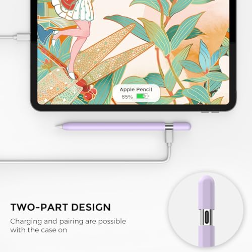 AhaStyle Silicone Case for Apple Pencil (USB-C) 2023 Ultra Thin Proteative Cover Skin Apple Pencil Sleeve Anti-Slip Grip Compatible with Apple Pencil USB C (Lavender) - Image 4