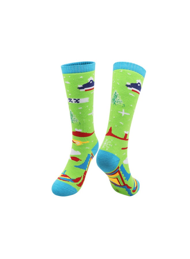 Autumn And Winter Children's Special Thickened Towel-soled Ski Socks, Winter Outdoor Snow Socks, Long Warm Socks For Young Children