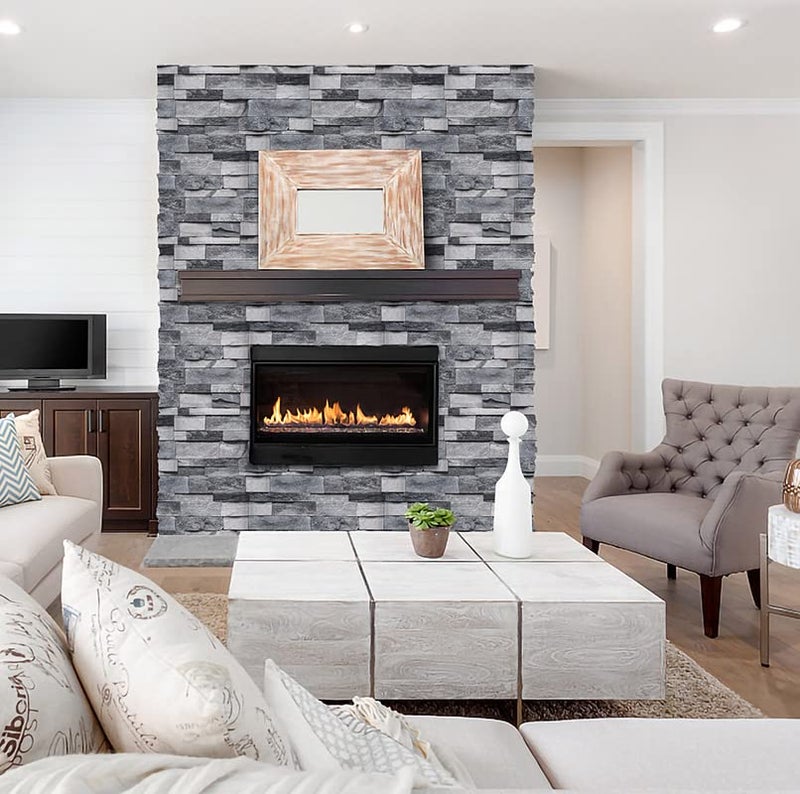 Timeet Grey Brick Wallpaper Peel and Stick Stone Wall Paper 17.7â€X 118â€Self Adhesive Removable Vintage Brick Contact Paper Faux Textured Wallpaper Home Decoration - Image 4