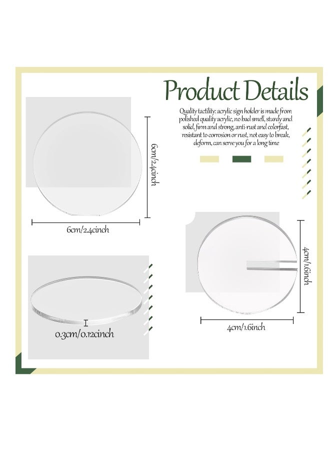 Round Acrylic Seat Cards, Acrylic Name Place Card Holders,  Round Acrylic Place Cards for Wedding Banquet Table Decor（80 Cards + 80 Bases）  - Image 2