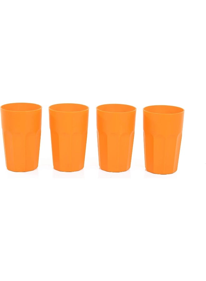 Stylish Unbreakable Cups, Tumblers 4pc (330ml) - Orange - Image 1