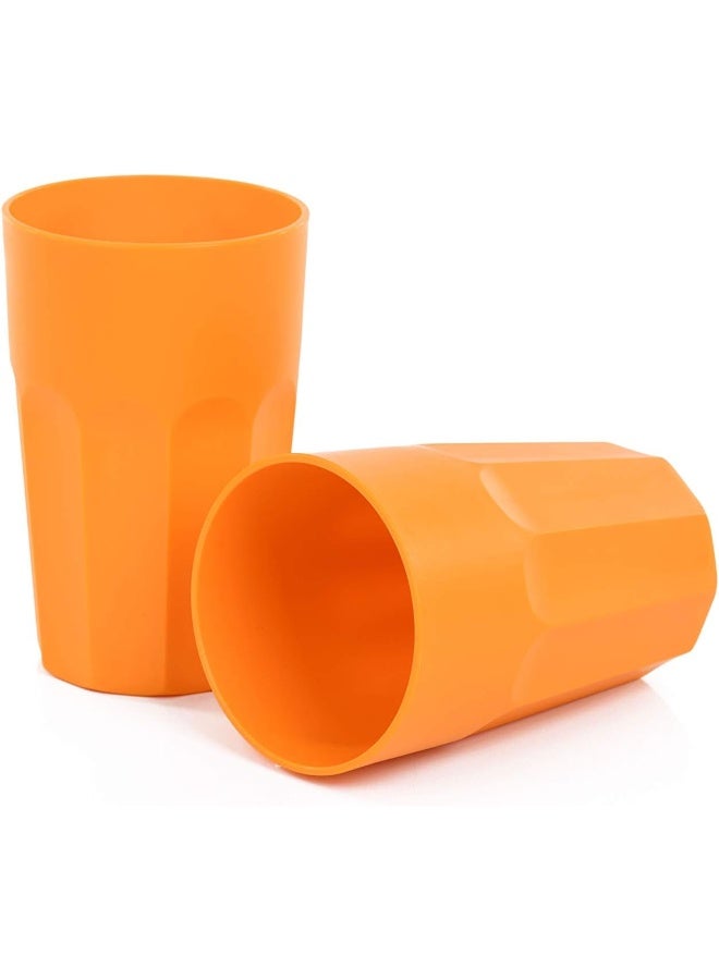 Stylish Unbreakable Cups, Tumblers 4pc (330ml) - Orange - Image 3