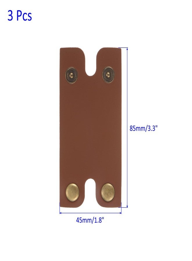 M METERXITY 3 Pack Razor Cover Protective Sheath - Double Edge Leather Safety Razor Protective Sheath Travel Cover, Apply to Shaver Razor (3.3 x 1.8 Inch, Brown) - Image 3