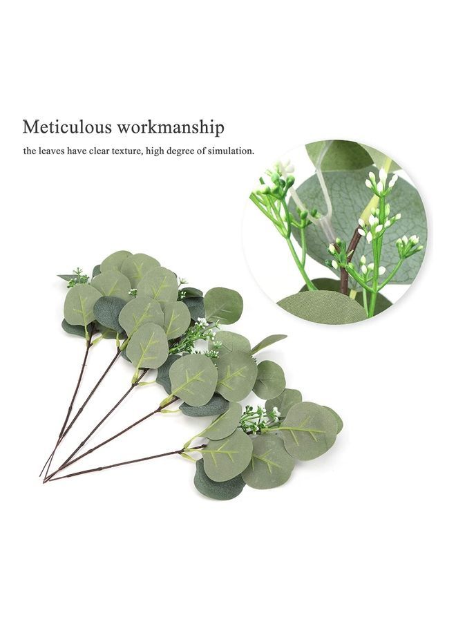NIBEMINENT 6-Piece Artificial Plant Stems Green/White  - Image 3