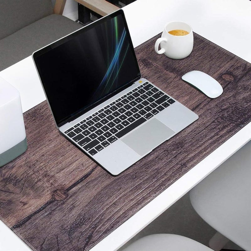 Large Gaming Mouse Pad, Extended Desk Mousepad with Stitched Edges, Non-Slip Rubber Base Mice Pad, Office Desk Mat, Keyboard Pad for Gamer, Office & Home (Wood Grain, 900x400x3 mm) - Image 2