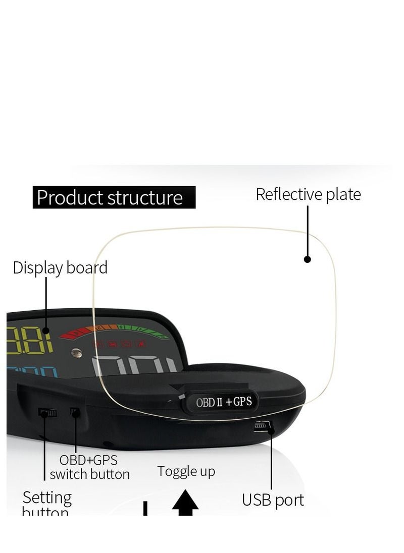 جولف لينك - شاشة عرض أمامية GULFLINK (HUD) عداد سرعة السيارة C800 - Image 1