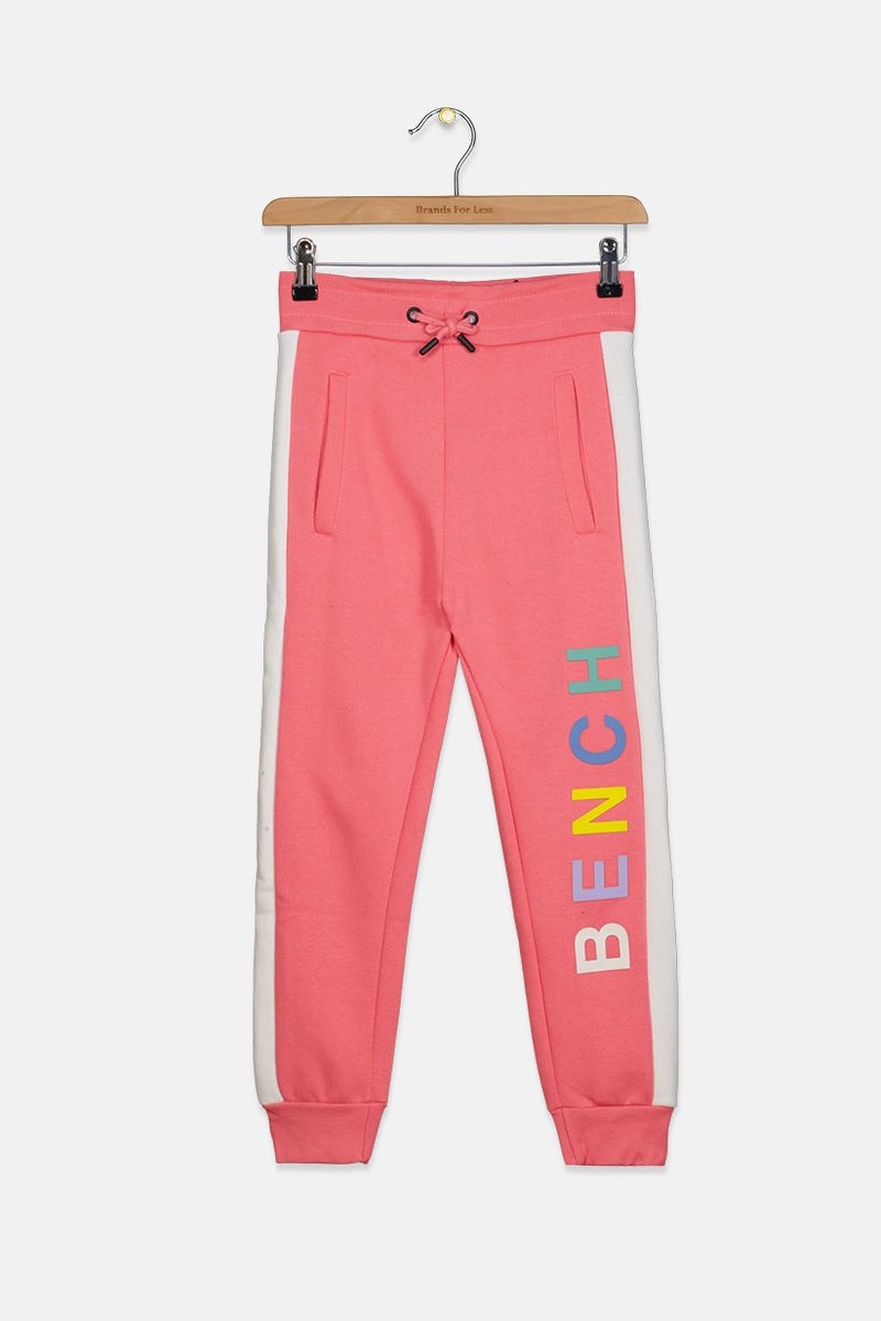 Bench Kid Girl Side Pocket Drawstring Tulma Sweatpants, Pink - Image 1