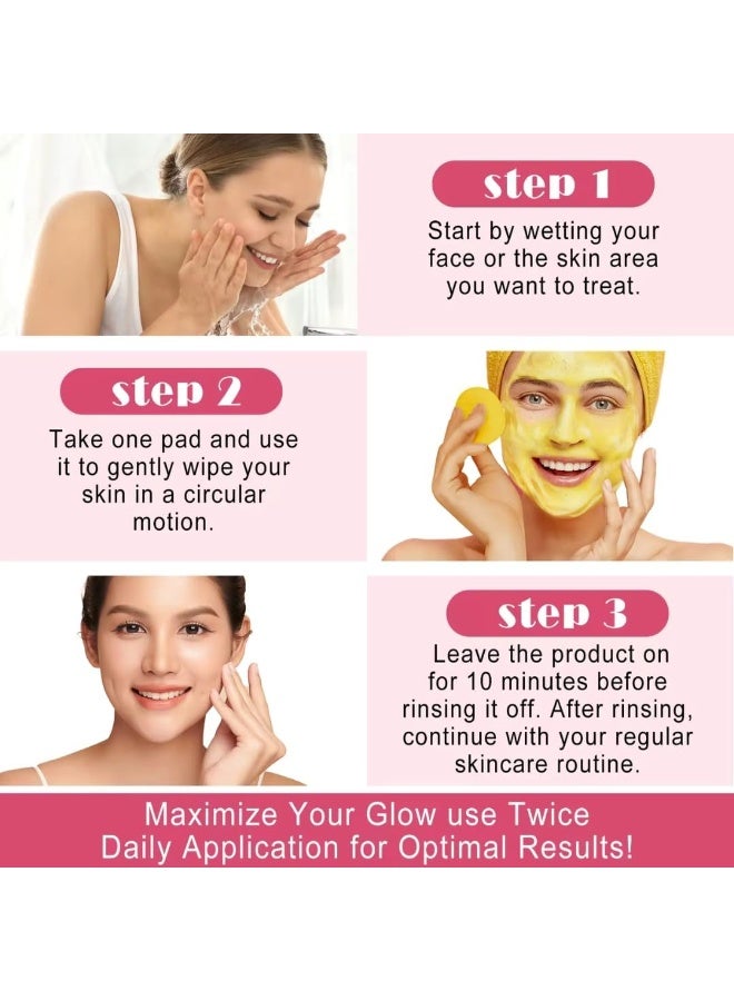 MOSH Kojic Acid & Turmeric Cleansing Pads for Face & Body | Exfoliating Facial Pads to Remove Excess Keratin, Reduce Dark Spots & Brighten Skin | Deep Cleansing Skincare Pads | 40 Pads - Image 5