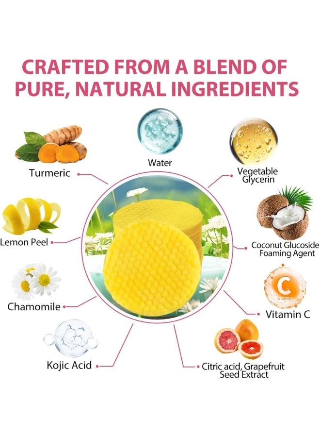 MOSH Kojic Acid & Turmeric Cleansing Pads for Face & Body | Exfoliating Facial Pads to Remove Excess Keratin, Reduce Dark Spots & Brighten Skin | Deep Cleansing Skincare Pads | 40 Pads - Image 3