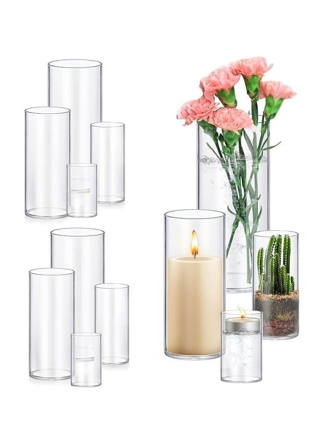 Glass Vases Holders, Set of 4, Clear - Image 1