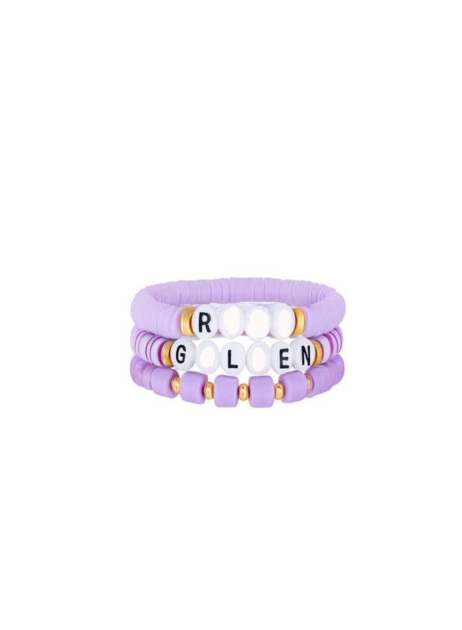 piercing 3PCS Bracelet for Kids, Girls Bracelet, Beads Bracelets for Girls, Themed Stretchable Friendship Bracelets and Hand Jewellery Gift Set (purple) - Image 1