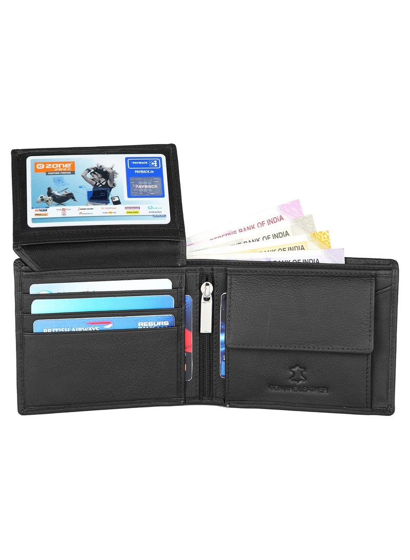 Napa Hide Black Leather Wallet for Men I 6 Credit/Debit Card Slots - Image 3