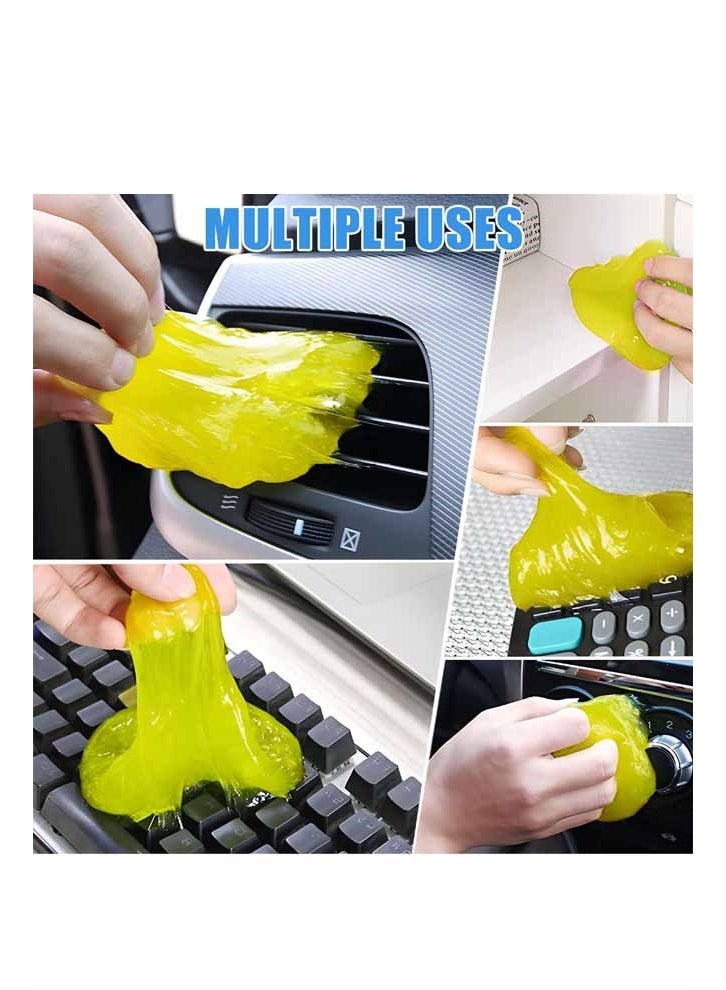 جل تنظيف السيارات، معجون تنظيف الغبار والأوساخ للفتحات، أداة تنظيف داخلية قابلة لإعادة الاستخدام لإزالة الطين، مناسبة لجميع أنواع السيارات (أصفر) - Image 5