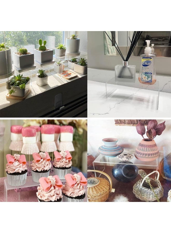 TPGP Acrylic Display Risers Stands Clear Riser Shelf for Display, 3 Step Showcase Stand, Perfume Organizer, Cupcake Dessert Stand for Party Events Display(2 Sets) - Image 2