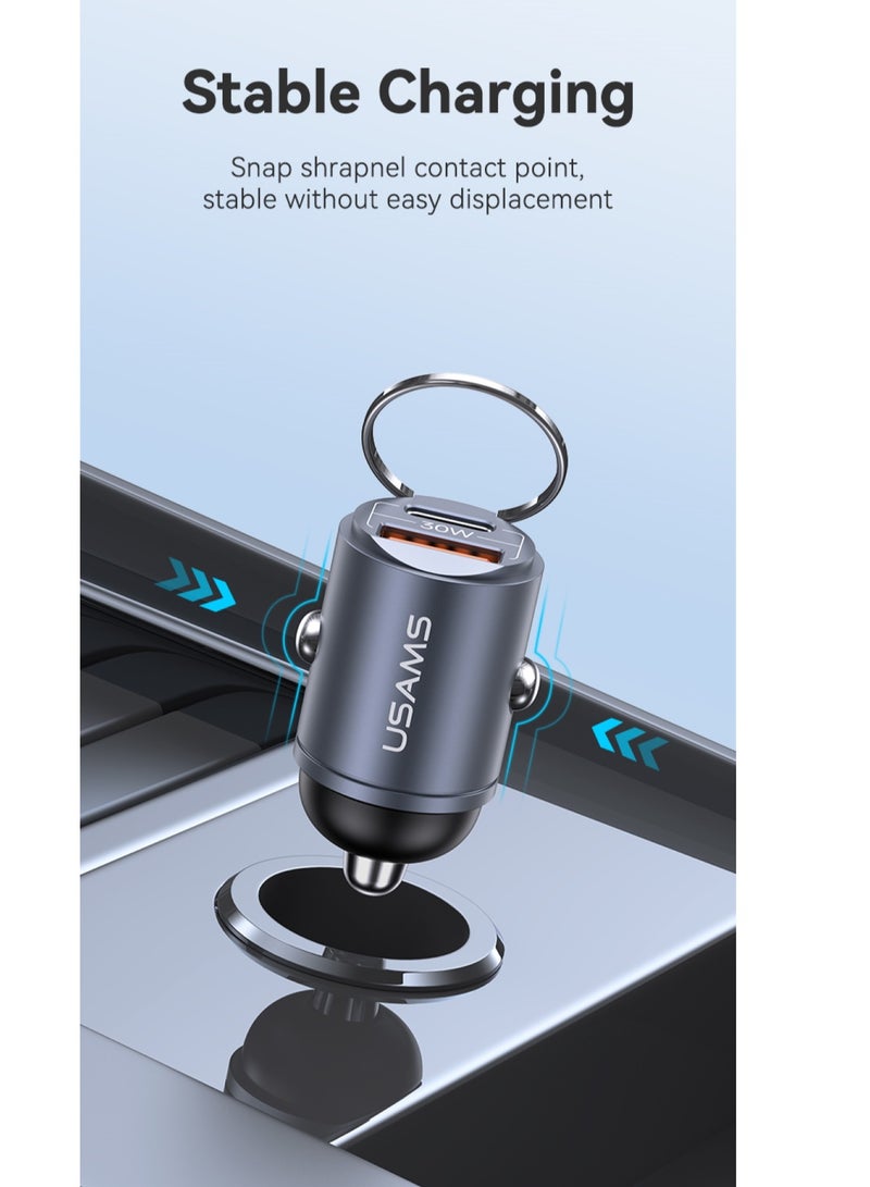 أوسامس شاحن سيارة شحن سريع PD30W ثنائي المنفذ USB C iPhone 16 Pro Max شاحن سريع الشحن هاتف السيارة قابس محول لهاتف iPhone 16، Galaxy S23، Huawei، iPad Pro، Xiaomi، إلخ - Image 5