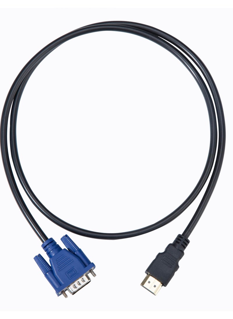 إيروريكس كابل HDMI إلى VGA HDMI ذكر إلى VGA D-SUB ذكر 1080P، كابل محول فيديو تناظري HDMI رقمي إلى VGA لسطح المكتب والكمبيوتر المحمول وجهاز العرض والشاشة  - Image 1